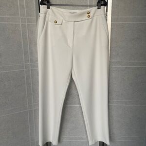 NWT Veronica Beard Off-White/Gold Renzo Pants sz 12